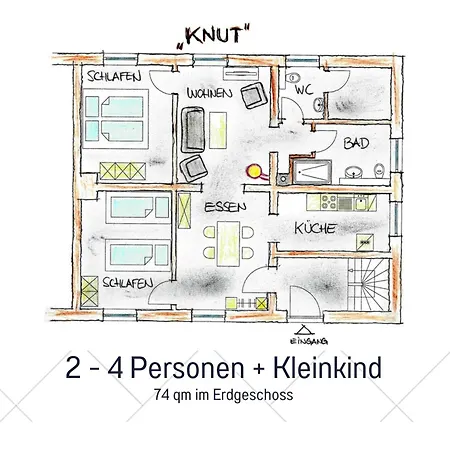 Budde4 Knut - Early Check-in, Haustier, Extralange Betten *